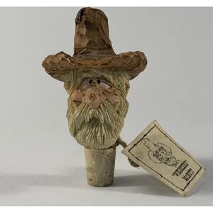 Spit 'n' Whittle Hand Carved Bottle Topper Whiskers McNutt Chris Hammack 1993 AC